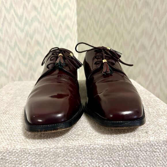 Marco Vicci Lasorda Burgundy Tassel Leather Dress Shoes Mens 9.5 main image 4